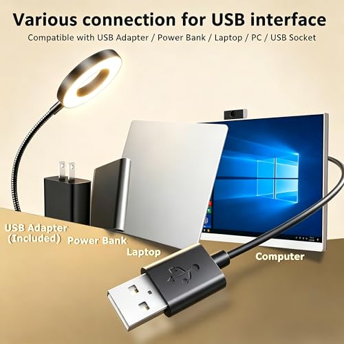 Akynite Desk Lamp Clip on Light, 48 LED Clamp Lamp, 5 Color 10 Brightness