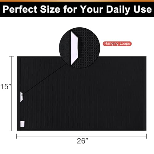 Homaxy 100% Cotton Waffle Weave Kitchen Towels, 4 Pack, Black - color: Black, size: 16 x 26 - 4 Pack