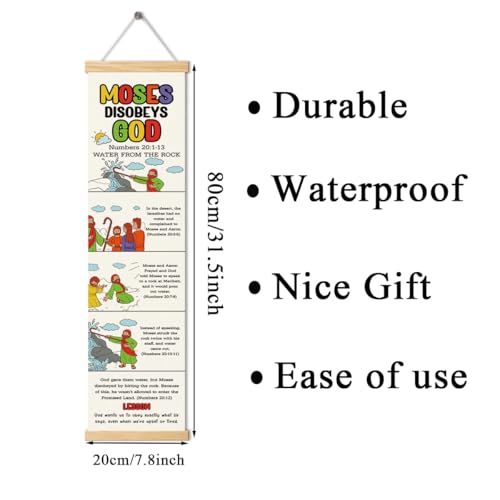 Moses Strikes the Rock Banner, Church Banner, Christian Rustic Hanging Door Flag, Farmhouse Decorations Outdoor Indoor, Church Activity Decor, Bible Lesson, Scripture and Words Decorations - color: Style 32