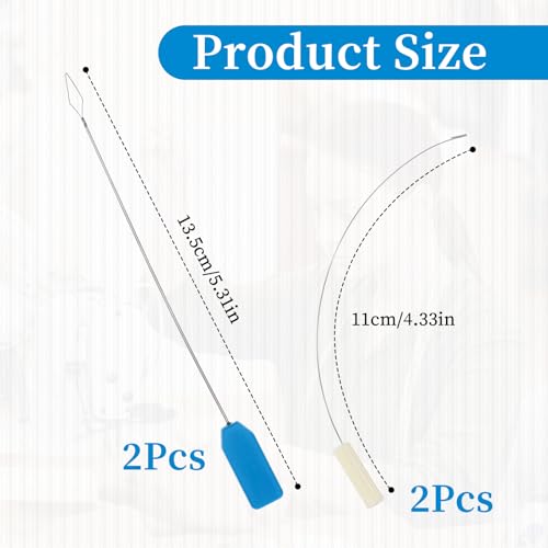 4pcs Serger Needle Threader Long Serger Needle Threader Set Punch Needles Threaders for Overlocker Looper and Needles