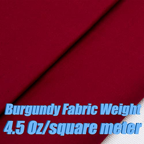 2 Yard Burgundy Cotton Fabric, Natural Cotton Poplin Fabric by The Yard, 59 Inches Wide 100% Cotton Fabric, Soft Embroidery Muslin Quilting Material for Sewing Material Apparel Cloth - color: Burgundy, size: 2 Yards