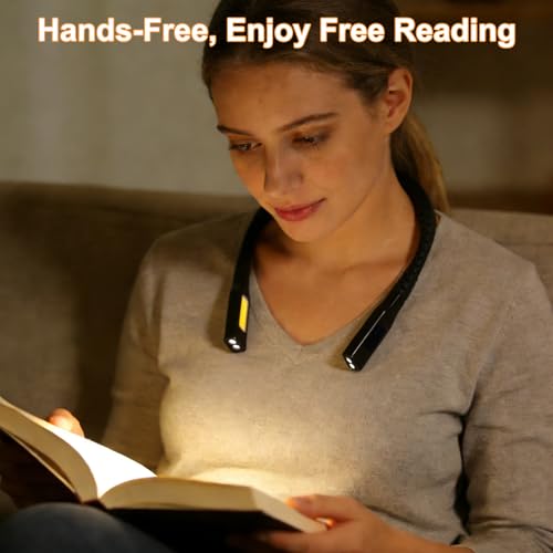 Neck Reading Light, Rechargeable Book Light, 3 Color Modes - style: Side Light