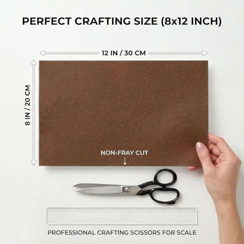 Brown Felt Fabric Sheets Stiff 20 Pcs 8" X 12" 1mm Thick - color: Brown