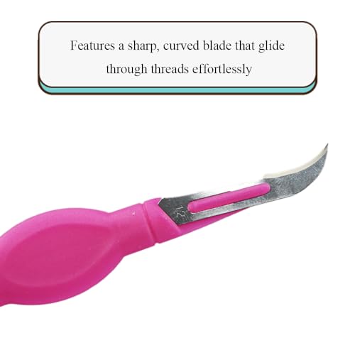 HAHIYO Pink Seam Ripper Ergonomic Grip Thread Stitch Remover Tool Sewing Stitch Cutter Thread Ripper Unpicker Sewing Accessory&Supply for Crafting Notions Quilting Sewing Hem, 5.4-Inch 2PCs