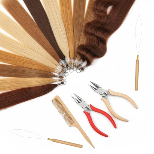 Sibba 10pcs Hair Extension Loop Threader Tools for Link Rings Beads