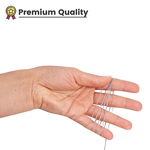 Waxed Thread, Strong Thread for Leather, Upholstery, Shoe, Bag, incl. Needle (Colour: Light Grey) - color: Light Grey