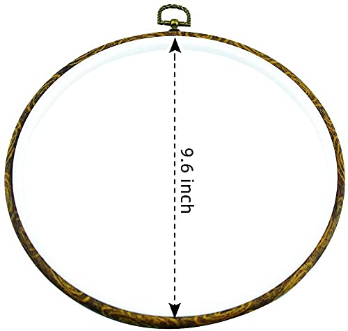 guofa 9.6’’ Round Embroidery Hoops, 5PCS 25CM Cross Stitch Frames - size: 9.6inch