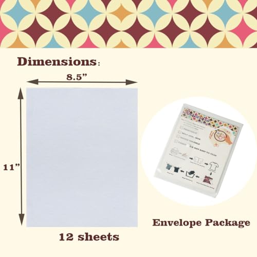 Karpoulra 6 Sheets 8.5"x11" Sticky Water Soluble Embroidery Stabilizer, Dissolvable Printable Self Adhesive Wash Away Stabilizer for Print or Draw Patterns Hand Machine Embroidery