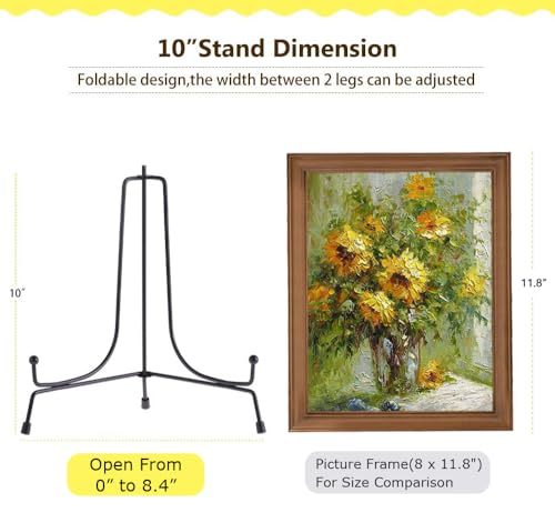 LIONWEI LIONWELI 10inch(2pack) Upgraded Anti-Slip Iron Plate Display Stand Black Easel Display Stand Photo Holder Stand,Displays Picture Frames, Decorative Plates, and Artworks - size: 10inch(2pack)