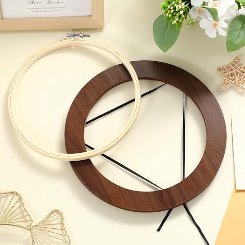 RattanView 12 Pcs Wood Embroidery Hoop Frame for Display 6 Inch - color: Walnut, size: 6 inch