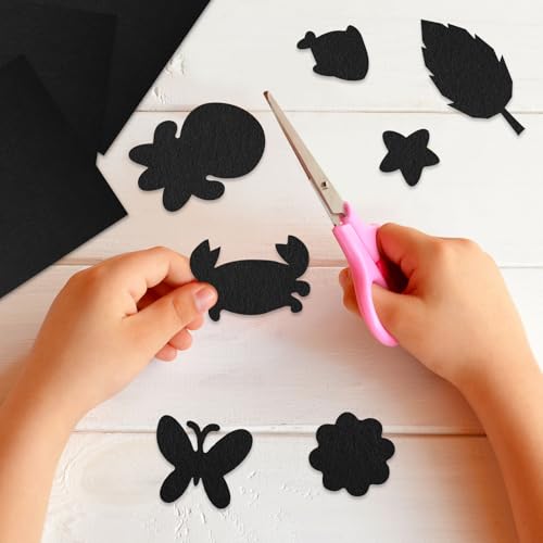 NACHLYNN Self Adhesive Felt Fabric Sheets 7"x11.5" /18x29cm Sticky Back Felt Fabric for Crafts Art Project DIY Sewing Patchwork Decoration (11, Black) - color: Black