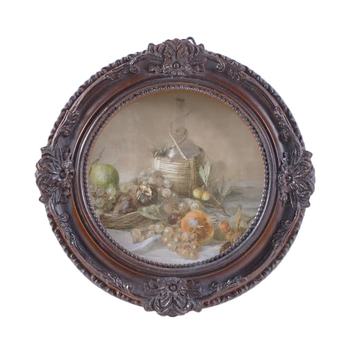 Vintage Picture Frames 3x3 Ornate Distressed Brown Antique Pictue Frames with Real Glass Cover for Wall & Tabletop Display Victorian Home Decor Gallery Wall Decor,Round - color: Distressed Brown, size: 3X3