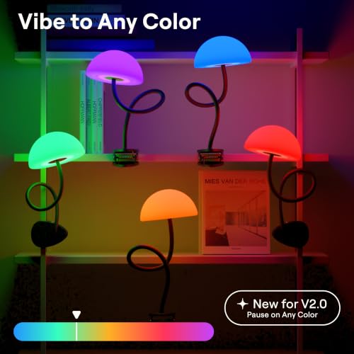 Smallish Shroommate Clip On Light for Dorm Room - 2.0 (Black) - color: Black Black