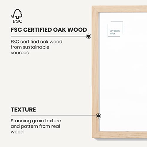 Opposite Wall - Set of 2-8x10 in - Natural Solid Oak Wood Picture Frames with Mat - Wall Hanging & Tabletop Photo Frame - Pictures Display 5x7 with Mat, 8x10 without - Office, Gallery & Home Decor - color: Natural, size: 8x10 in - 2 pk
