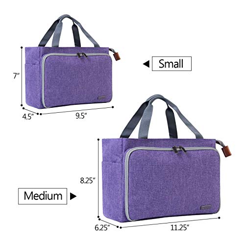 Luxja Crochet Yarn Storage Tote Bag, Purple - color: Purple