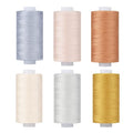 Simthread All Purpose Thread Polyester 400 Yards (6 Light Colors) - color: 6 Light Colors