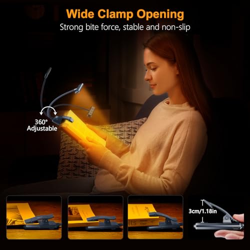 Gritin 19 LED Rechargeable Book Light for Reading in Bed - color: Pacific Blue