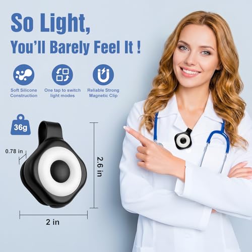Rechargeable Nurse Lights Clip On for Night Shift, Badge Light - color: F-Black