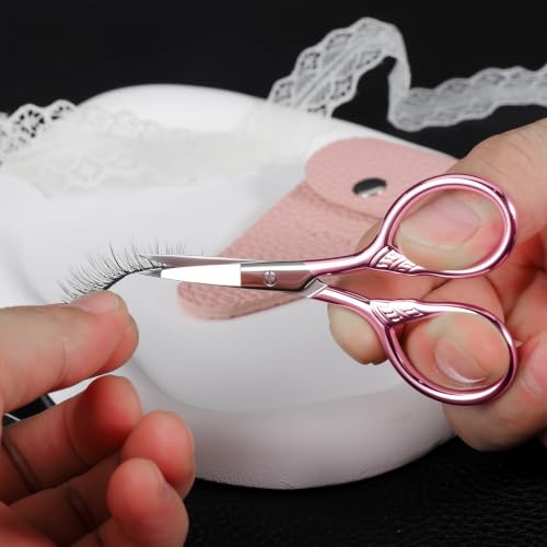 Small Pointed Scissors for Women Men Facial Hair, Beard, Mustache - color: Pink