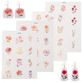 KABAKE Polymer Clay Transfer Paper 4 PCS Colorful Flowers Water Soluble Transfer Sheet for Earrings Jewelry Making - color: Wild Flower
