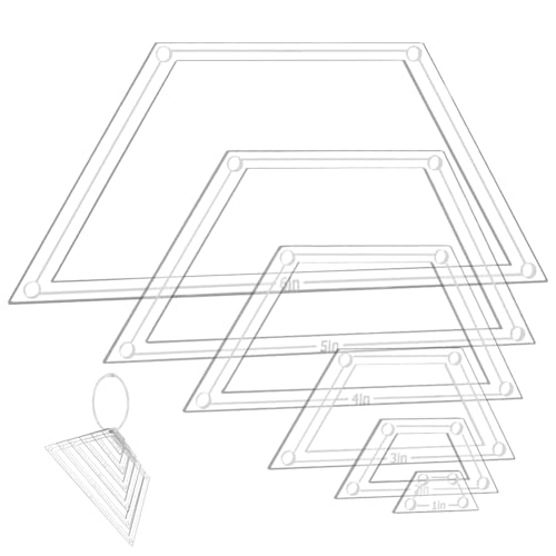 NBEADS 6Pcs Acrylic Quilting Templates Set, Trapezoid Cutting Ruler Template with Hinged Rings Transparent Sewing Guides 0.6x1.5 inch to 2.8x6.4 inch for Fabric Marking and Craft Design - style: Trapezoid
