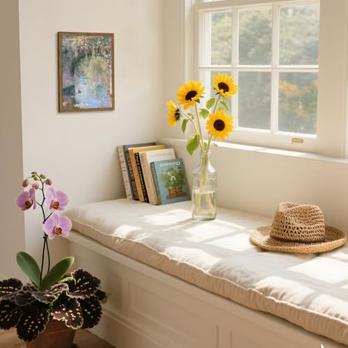 Framed Vintage Monet Canvas Wall Art, Floral Landscape Wall Decor Paintings, Country Nature Pictures Prints Aesthetic Home Decor for Living Room Bedroom Bathroom 8x10 inch - color: Bridge, size: 10"L x 8"W