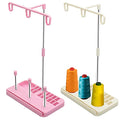 Vuzvuv 2 Pack Thread Holders, Embroidery & Sewing Machine Organizer, 3-Spool Thread Rack, Suitable for Beginners & Adults, White-Pink - color: White-pink