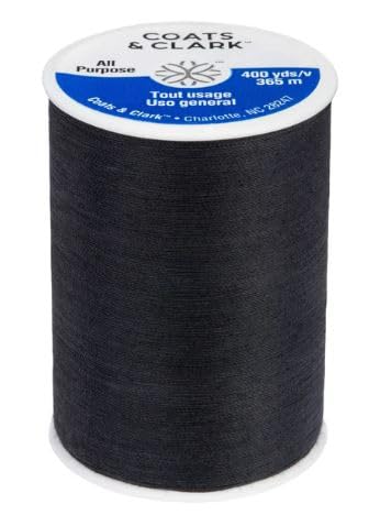 Coats & Clark Dual Duty All Purpose Sewing Thread 230A 400 Yards Each Spool 12 Pack Bundle with Bella's Crafts Needle Threaders (White Black) - color: White Black