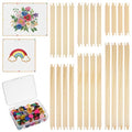 24 Pcs Stretcher Bars for Needlework with 100 Tacks, 6 Sizes Wooden Canvas Splicing Needlepoint Stretcher Bars Frame Set for Embroidery & Craft Supplies