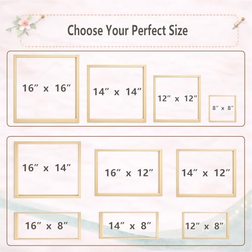 Yhizeva Mini+ Needlepoint Stretcher Bars Set, 8/12/14/16 Inch, 16 Bars - size: 8"/12"/14"/16" Set