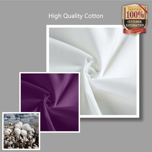 TOPDesign 1-Pack Super Strong Large 12oz Cotton Canvas Tote Bag, Reusable Grocery Shopping Cloth Bag, Fashionable Two-Tone Tote for Crafts, DIY Your Creative Designs - color: Purple/White