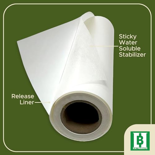 HBI Sticky Wash Away Water Soluble Stabilizer Roll, 12 in x 5 yd - size: 12" x 5 yd