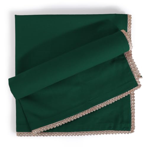 Lace Cloth Napkins, 100% Cotton, 12 Pack, 20x20 Inch, Eden Green/Golden - color: Eden Green/Golden Lace, size: 20" x 20" (Set of 12)