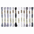 PATIKIL 12 Skeins Embroidery Floss Polyester Embroidery Threads String Gray - color: Gray