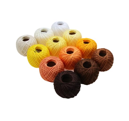 KCS Mercerized Pearl Cotton Thread Size 8 Crochet Needlework Embroidery Threads Ball (12, 12balls06) - color: 12balls06