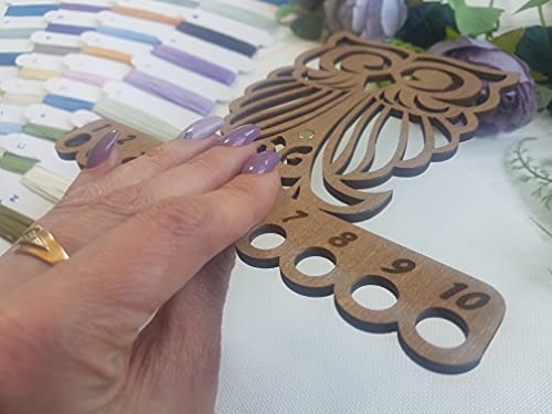 Thread Organizer Double Sided Wooden Mouline Holder Embroidery Storage Cross Stitch Accessories Sewing Floss Thread Keeper (FLZ-008) - color: FLZ-008