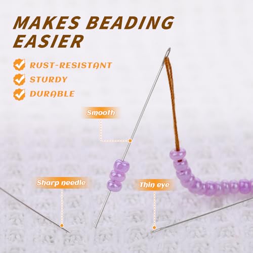 GarfxG 70 Pcs Beading Needles Straight Beading Needles for Jewelry Making - style: Size10/48mm/70pcs