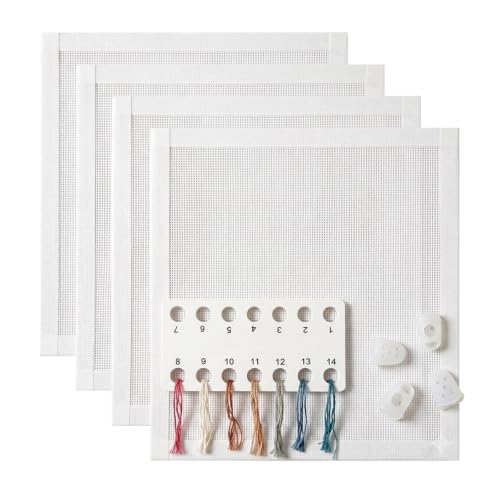 Needlepoint Canvas,18 Mesh Needlepoint Canvas,4 Pcs 6"x7" Taped Edges - size: 6" x 7"