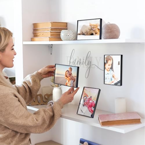 Mantello Front Loading Black Picture Frame - 4x6-Inch Photos -For Tabletop or Wall Decor - Artwork - 6 Pack - color: Black, size: 4x6 - 6 Pack