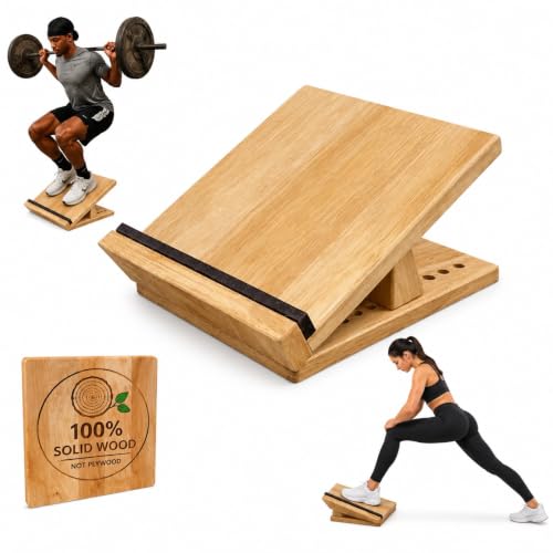 Solid Wooden Slant Board for Calf Stretching, Beginner Incline Board for Home Fitness & Daily Flexibility
