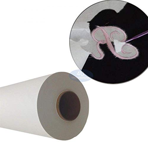 Tiger-Hoo Tear Away Embroidery Stabilizer 3.5oz 24 inch x 82ft. Embroidery Backing Stabilizer for Machine Embroidery (Tear-Away White 3.5oz 24 inch )