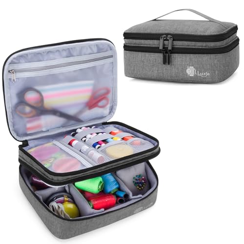 Luxja Double-Layer Medium Sewing Organizer, Gray - color: Gray, size: Medium