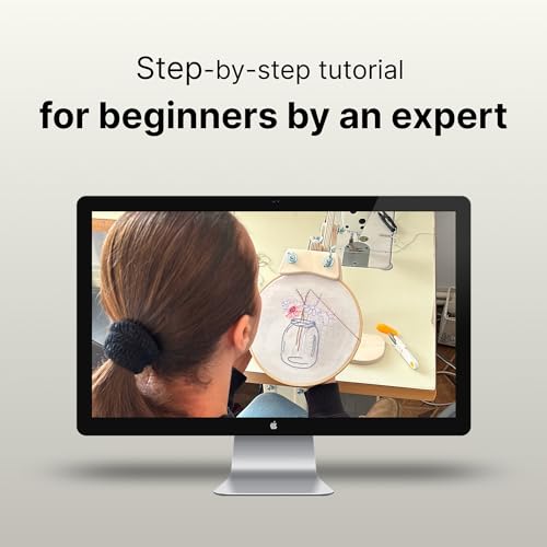 Looples Embroidery Kit for Beginners and Adults with Video Tutorials - Complete Embroidery Starter Kit with 3 Stamped Floral Patterns, Hoops, Threads, Needles, and Instructions (Car, Globe and Camera) - color: Car, Globe and Camera