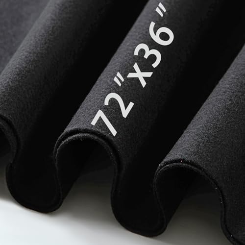 HaoFeijh Black Felt Fabric 72 * 36 Inch Wide 1.6mm, Soft Black Felt Sheets by the Yard, Acrylic Craft Felt Fabric Roll for DIY Craftwork, Sewing Patchwork, Holiday Decorations - color: Black, size: 2