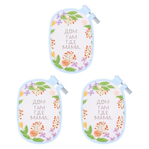 PATIKIL 3 Pieces 3.5" x 5.1" Rectangle Embroidery Hoops, Adjustable Cross Stitch Hoops Ring ABS Plastic Embroidery Frame Punch Needle Hoop for Sewing, Needlework, DIY Craft, Blue - color: Blue, size: 3.5" x 5.1"