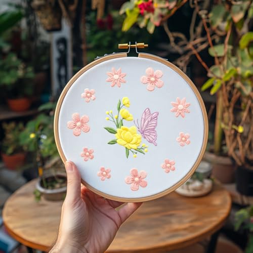 ORIGACH 4 Sheets Floral Insect Water Soluble Embroidery Pattern Stabilizers - color: Floral & Insects