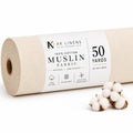 AK Trading Co. 60" Wide Natural Muslin Fabric, 100% Cotton Fabric, Unbleached 50 Yards - size: 50 YARDS