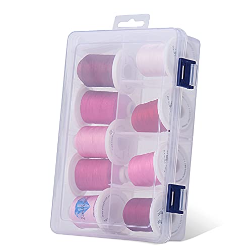 Simthread Embroidery Thread with Storage Box - 800 Yards/Spools - color: Rose Colors