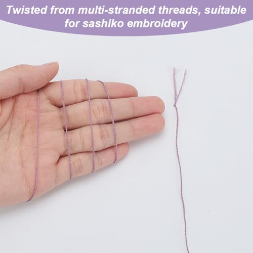FREEBLOSS 4 Pcs Sashiko Thread Sashiko Skein 4 * 100 M Pure Cotton Embroidery Thread Japanese Sewing Threads Quilting & Embroidery Sewing Kit Supplies 4 Purple Theme Colors - color: Purple