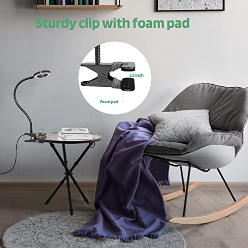 Glorious-LITE Clip on Light 36 LED Eye Caring Reading Light for Bed Black - color: Black